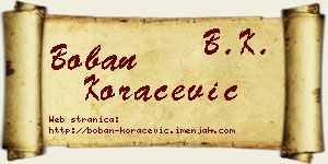 Boban Koraćević vizit kartica